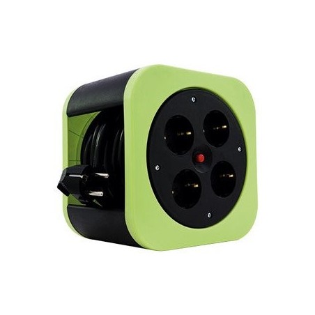 Rev base múltiple 10 m 4 salidas ac interior negro, verde