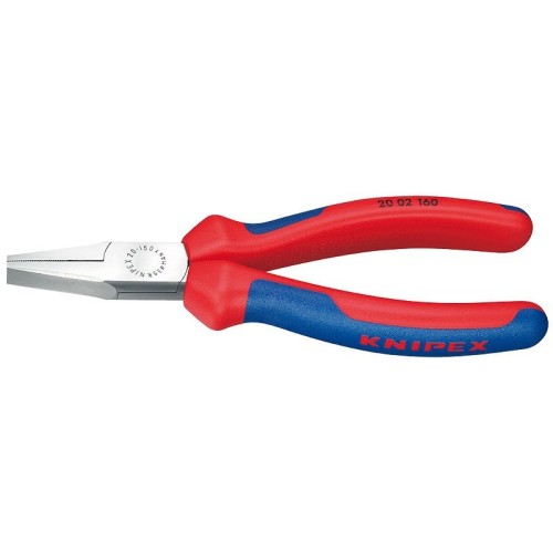 Alicates planos knipex 20 02 160, alicates de agarre rojo/azul, superficies de agarre dentadas 2002160