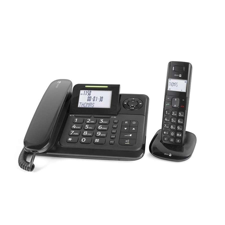 Doro comfort 4005 teléfono dect/analógico negro identificador de llamadas