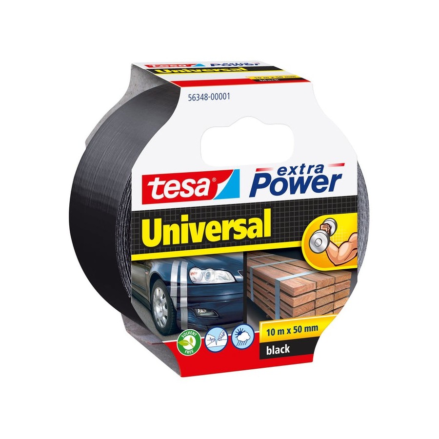 Cinta americana extra power universal. 10m x 50mm negra tesa