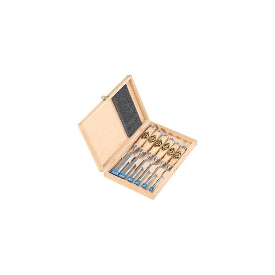 Juego de cinceles kirschen firmer 6 piezas 1101 hk en caja de madera 1101000