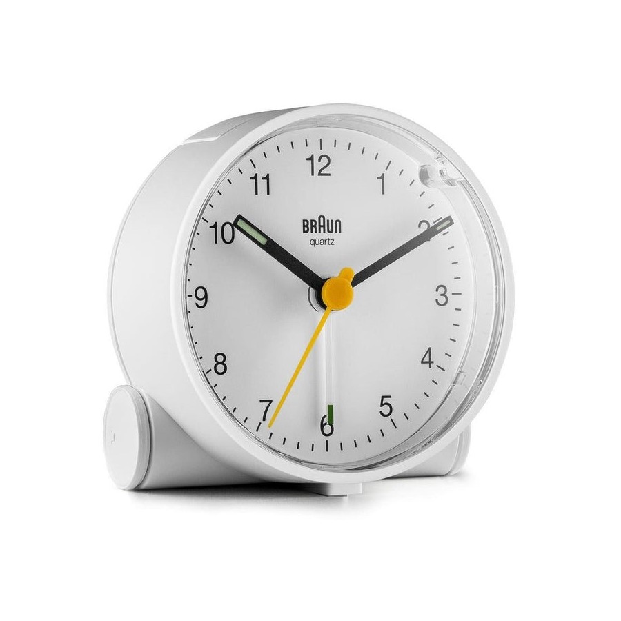 Reloj despertador de cuarzo braun bc 01 w blanco