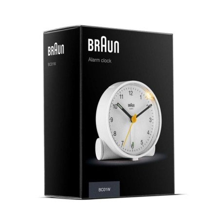 Reloj despertador de cuarzo braun bc 01 w blanco