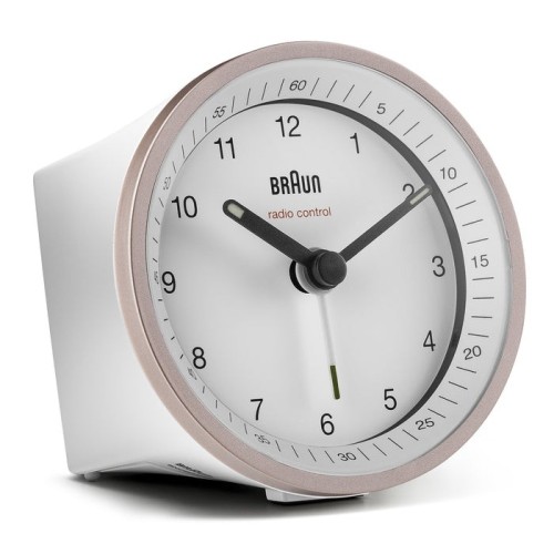 Braun bc07 reloj despertador analógico rosa, blanco
