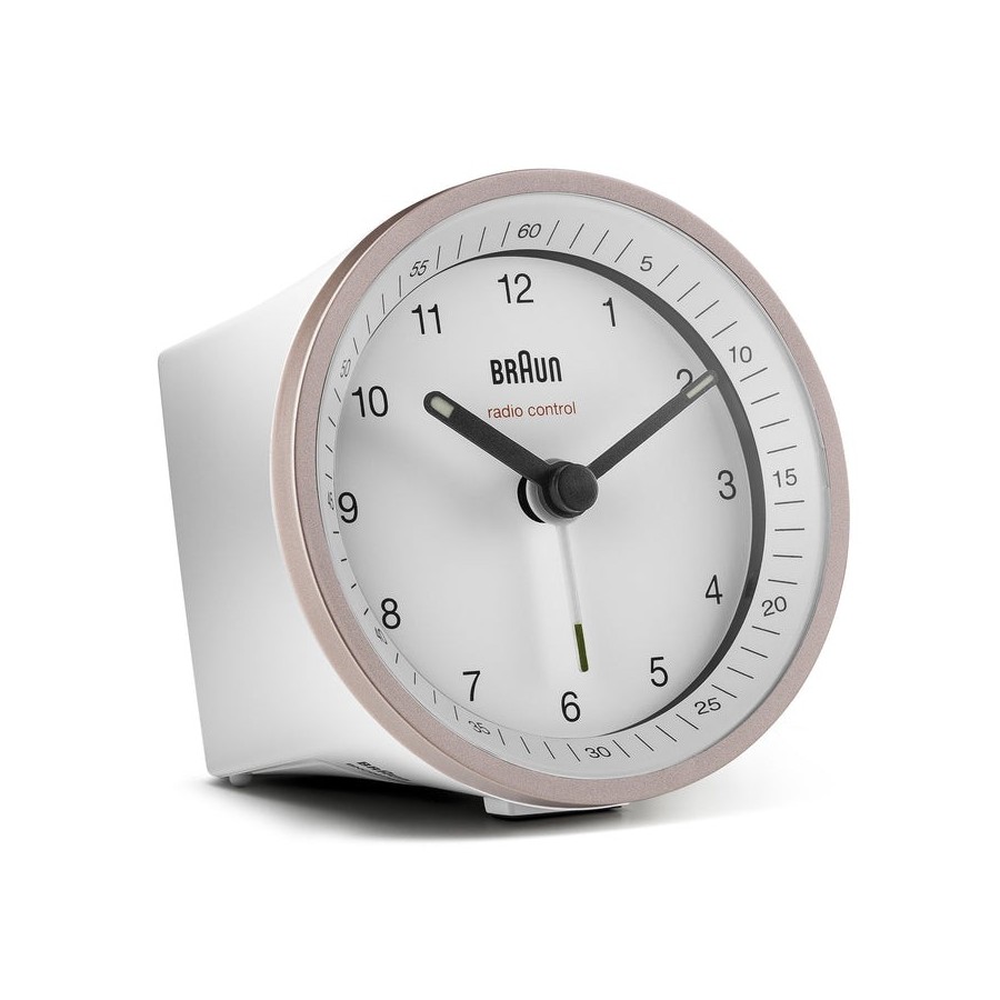 Braun bc07 reloj despertador analógico rosa, blanco