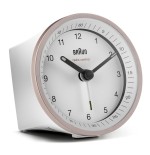 Braun bc07 reloj despertador analógico rosa, blanco