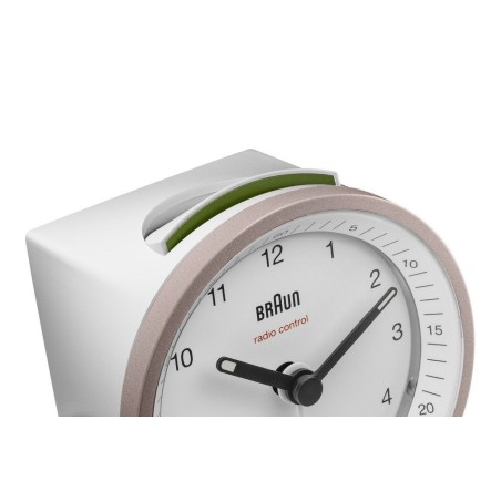 Braun bc07 reloj despertador analógico rosa, blanco