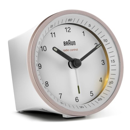 Braun bc07 reloj despertador analógico rosa, blanco