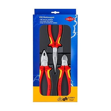 Knipex 00 20 12 juego de herramientas mecanicas 3 herramientas