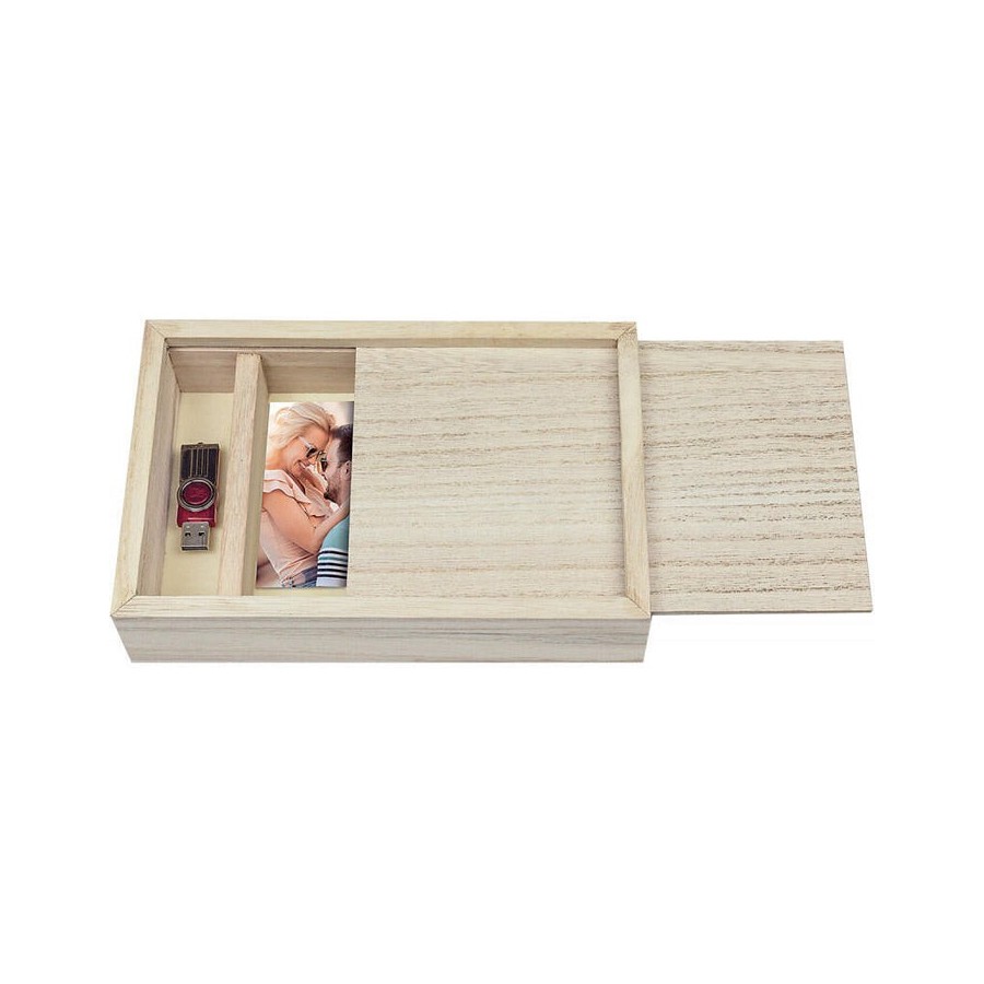 Zep box usb 13x18 madera para fotos y stick cx7557