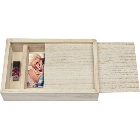 Zep box usb 13x18 madera para fotos y stick cx7557