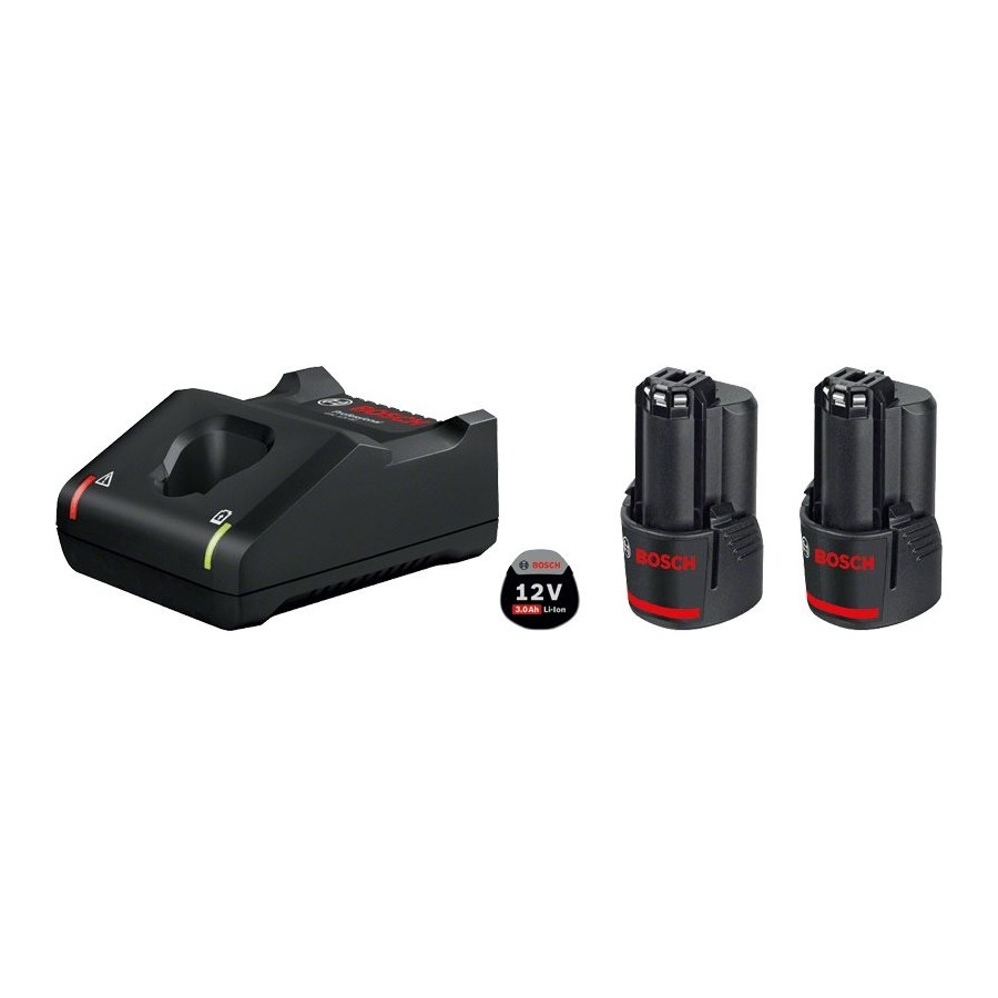 Juego de iniciación bosch 2 x gba 12v 3.0ah + gal 12v-40 professional negro