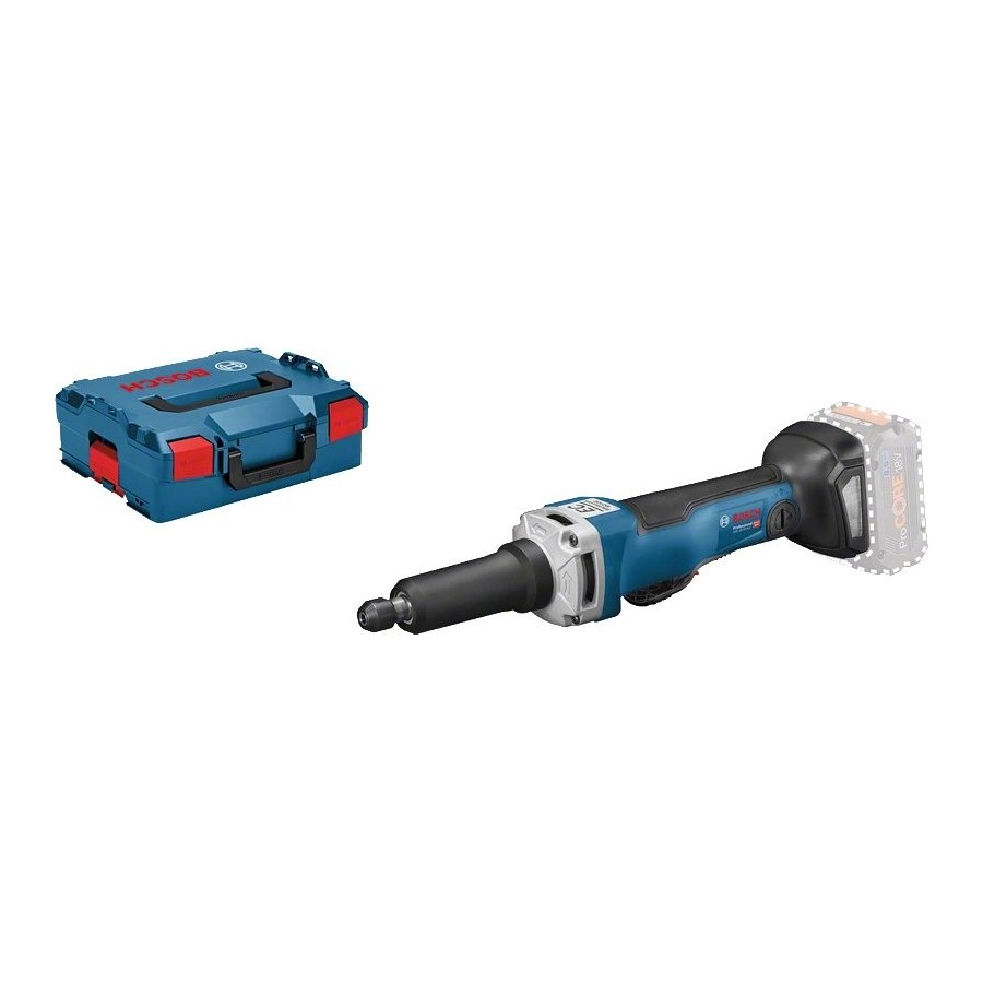 Amoladora recta a batería bosch ggs 18v-23 plc professional solo, 18volt azul / negro, l-boxx, sin batería