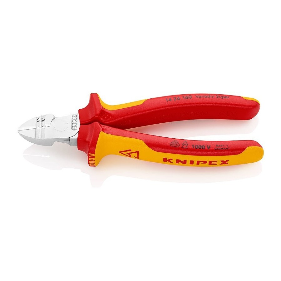 Knipex pelacables cortadores diagonales 14 26 160, alicates 1426160