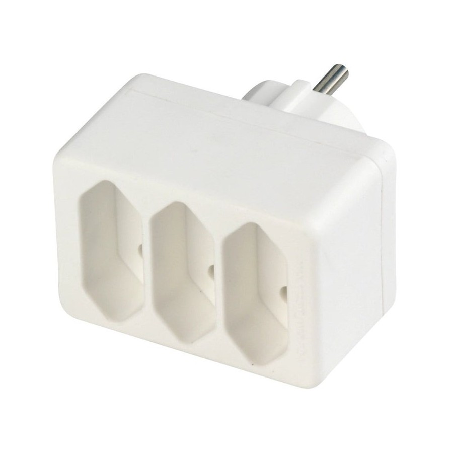 Rev euro-dreifold plug white