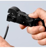 Pelador cables coaxiales knipex 16 60 05 sb, herramienta para pelar/desmontar (tres cuchillos incorporados)