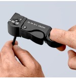 Pelador cables coaxiales knipex 16 60 05 sb, herramienta para pelar/desmontar (tres cuchillos incorporados)