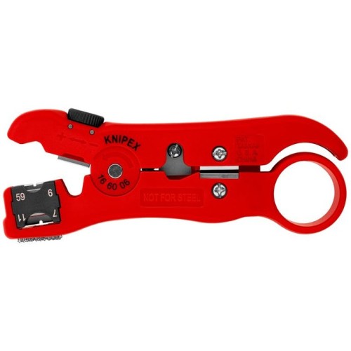 Herramienta de pelado knipex para cables coaxiales y de datos de 125 mm, paquete de autoservicio