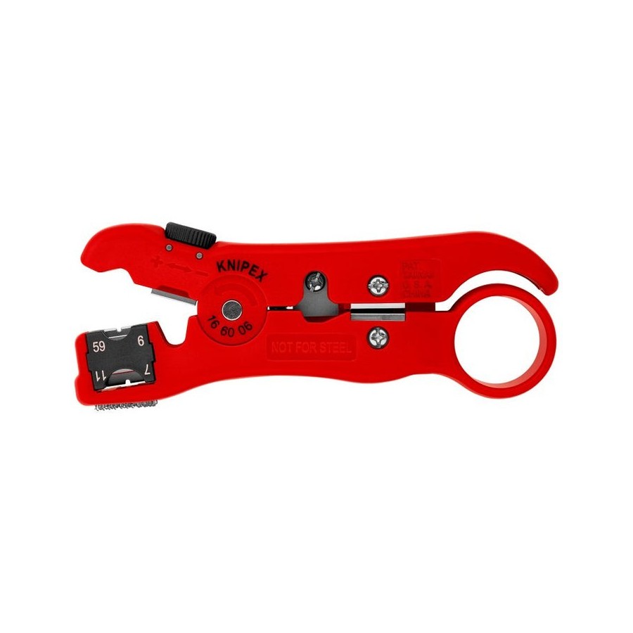 Herramienta de pelado knipex para cables coaxiales y de datos de 125 mm, paquete de autoservicio