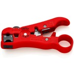 Herramienta de pelado knipex para cables coaxiales y de datos de 125 mm, paquete de autoservicio