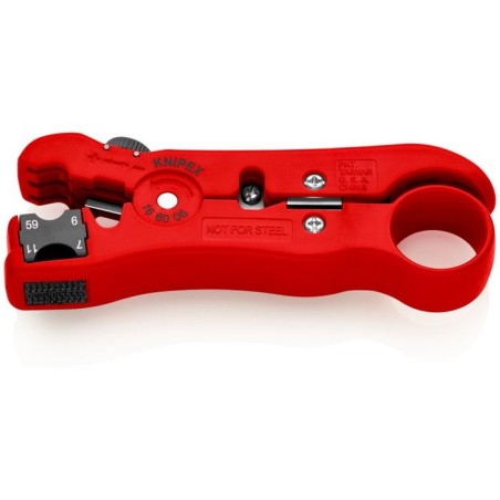 Herramienta de pelado knipex para cables coaxiales y de datos de 125 mm, paquete de autoservicio