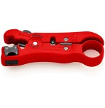 Herramienta de pelado knipex para cables coaxiales y de datos de 125 mm, paquete de autoservicio
