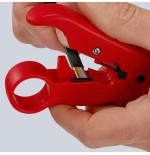 Herramienta de pelado knipex para cables coaxiales y de datos de 125 mm, paquete de autoservicio