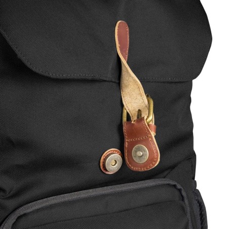 Mantona luis junior mochila cuero, metal, poliéster, sintético negro, marrón