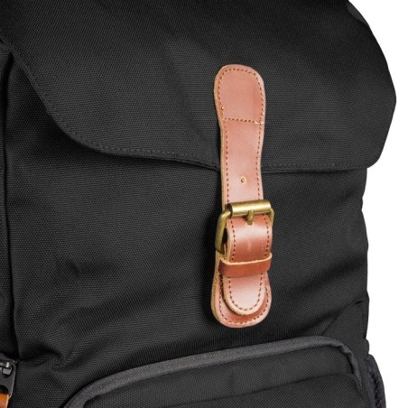 Mantona luis junior mochila cuero, metal, poliéster, sintético negro, marrón