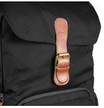 Mantona luis junior mochila cuero, metal, poliéster, sintético negro, marrón