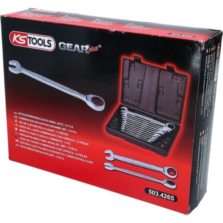 Ks tools gearplus 12-pi. ratchet ring spanner-set 503.4265