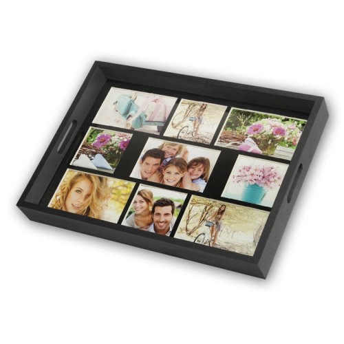 Zep photo tray negro 43x35 bandeja de madera 9 fotos w002
