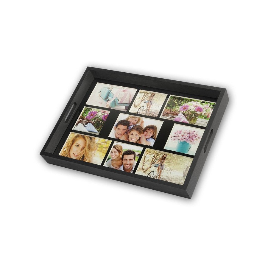Zep photo tray negro 43x35 bandeja de madera 9 fotos w002