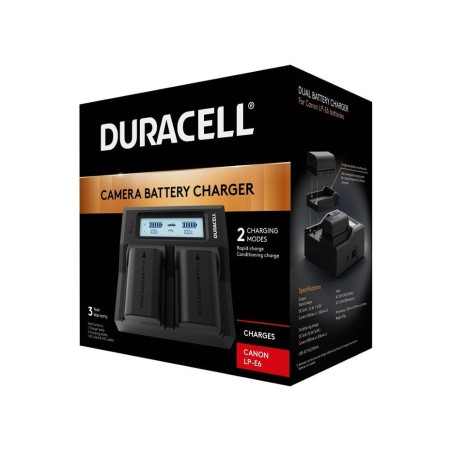 Duracell duracell led dual dslr batería charger para for canon lp-e6, lp-e6n, lp-e6nh drc6103