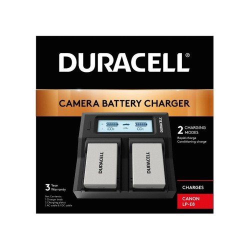 Duracell duracell led dual dslr batería charger para for canon lp-e8 drc6104