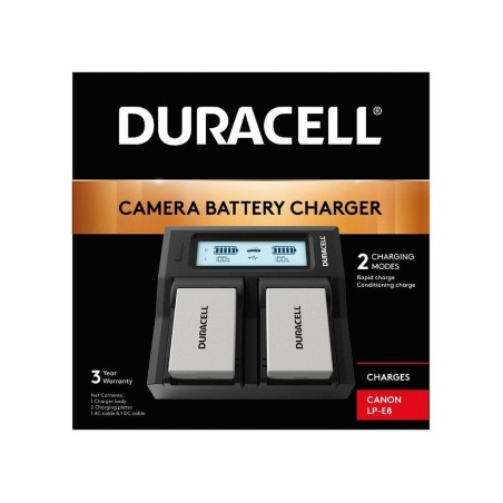 Duracell duracell led dual dslr batería charger para for canon lp-e8 drc6104
