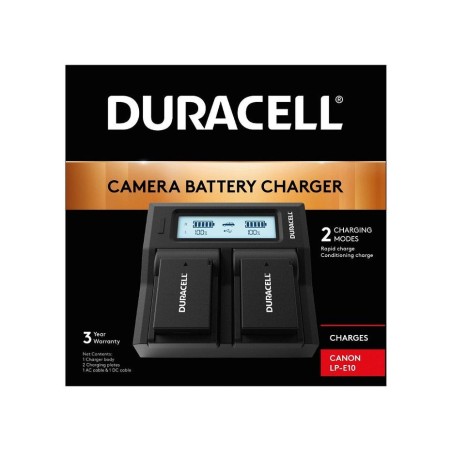 Duracell duracell led dual dslr batería charger para for canon lp-e10 drc6105