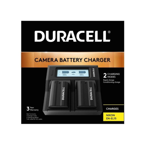 Duracell duracell led dual dslr batería charger para for nikon en-el15 drn6113