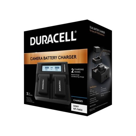 Duracell duracell led dual dslr batería charger para for sony np-fw50 drs6120