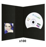 100 carpetas daiber con archivador de cd, 10x15, negro