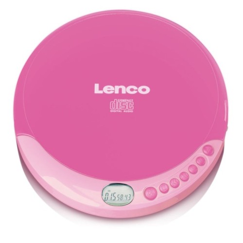 Lenco cd-011 reproductor de cd portátil rosa