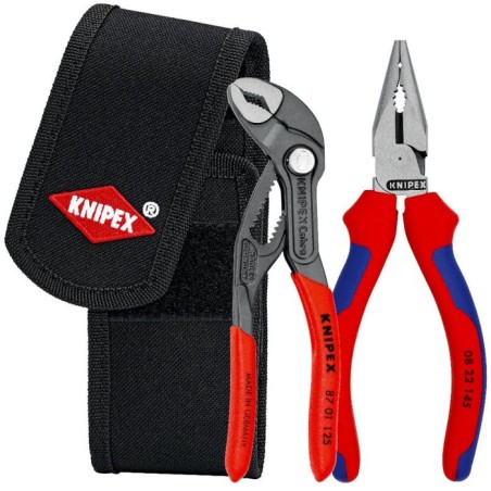 Juego de mini alicates knipex, en bolsa de cinturón, juego de alicates rojo/negro, 2 piezas 00 20 72 v06