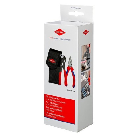 Juego de mini alicates knipex, en bolsa de cinturón, juego de alicates rojo/negro, 2 piezas 00 20 72 v06