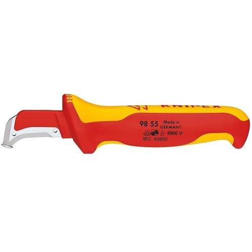 Knipex 98 55 cúter cuchillo de hoja fija metálico, rojo, amarillo