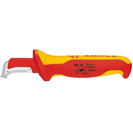 Knipex 98 55 cúter cuchillo de hoja fija metálico, rojo, amarillo