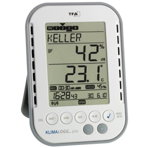 Tfa termohigrómetro profesional con registrador de datos klimalogg pro, termómetro 303.039