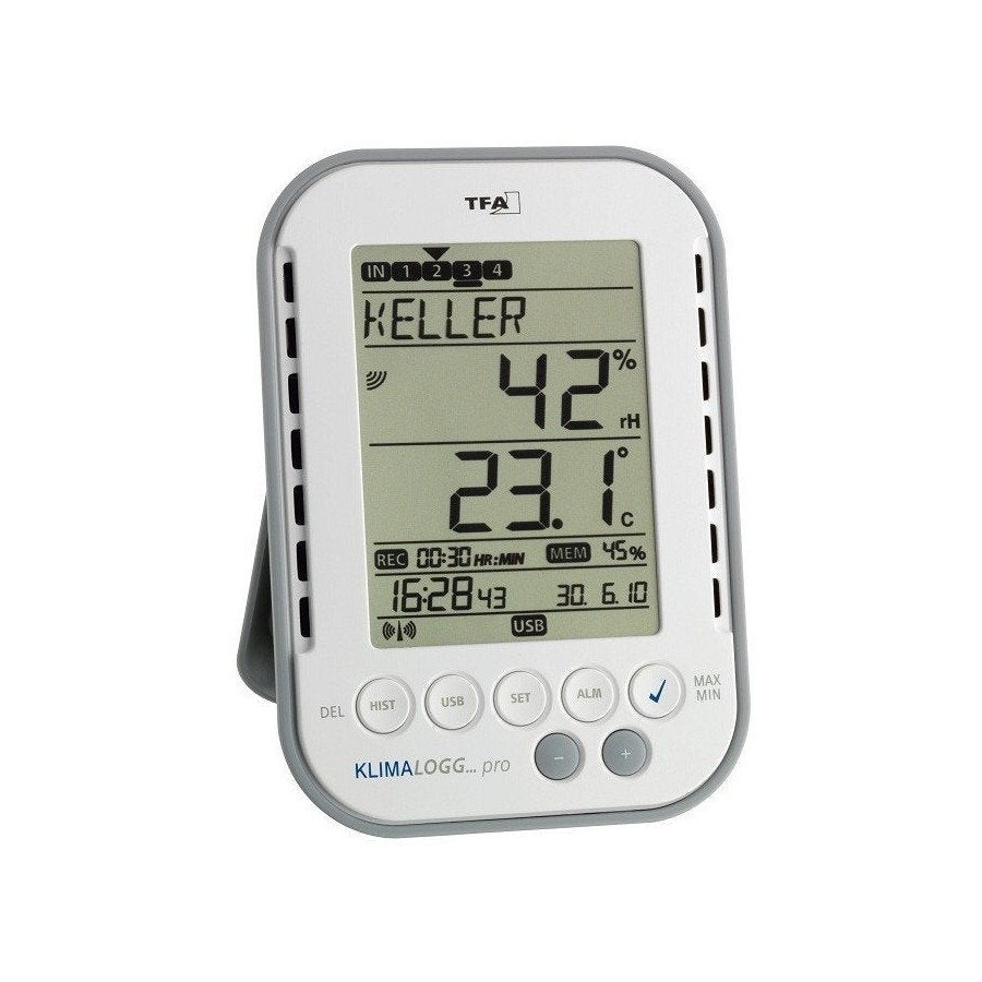 Tfa termohigrómetro profesional con registrador de datos klimalogg pro, termómetro 303.039