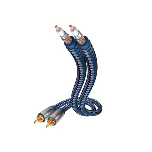 Inakustik 0040405 cable de audio 5 m 2 x rca azul, plata