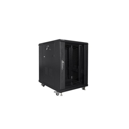 Armario rack lanberg ff01-6815-12b (15u, 19'', 848mm / 600mm / 800 mm, standing, glass, 800 kg, black color)