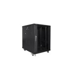 Armario rack lanberg ff01-6815-12b (15u, 19'', 848mm / 600mm / 800 mm, standing, glass, 800 kg, black color)